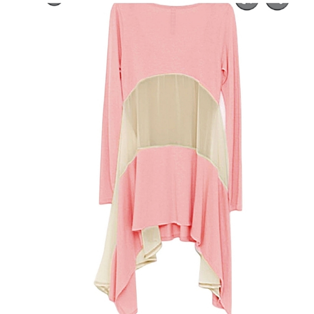 Allegra K Women Scoop Neck Tunic Mesh Shirt - Picture 6 of 7